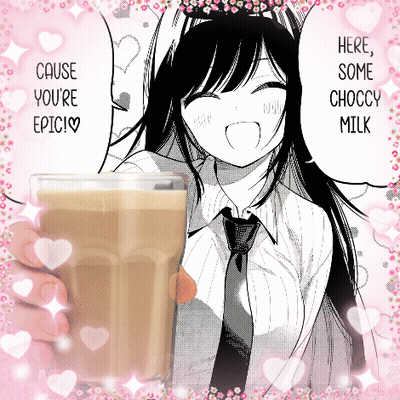 Girl Holding Glass Of Chocolate Milk GIF