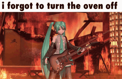 Girl Holding Guitar I Forgot To Turn The Oven Off GIF
