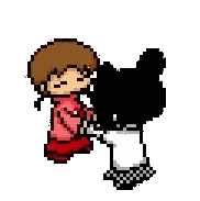 Girl Holding Gun Pixel Art Sticker