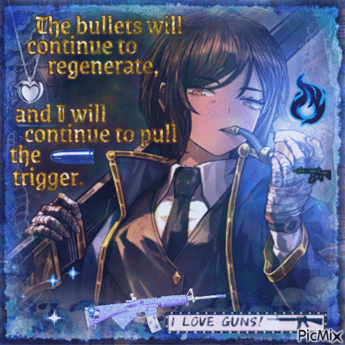 Girl Holding Gun The Bullets Will Continue To Regenerate GIF