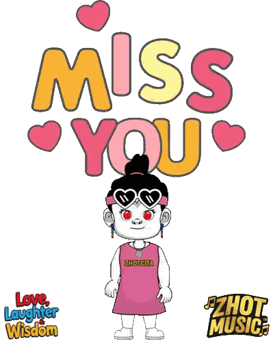 Girl Holding Heart Saying Miss You Sticker