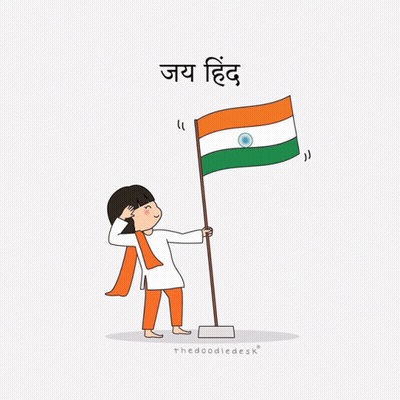 Girl Holding Indian Flag Saying The Doodledesk GIF