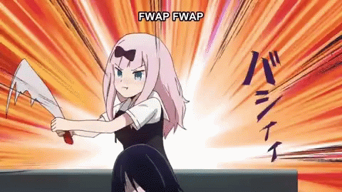 Girl Holding Knife And Fwap Fwap GIF