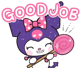 Girl Holding Lollipop Saying Good Job Sticker