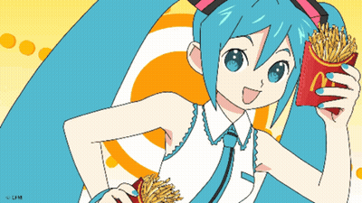 Girl Holding McDonald's Fries GIF