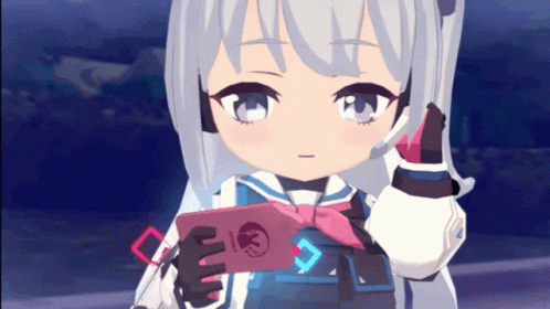 Girl Holding Nintendo Phone GIF