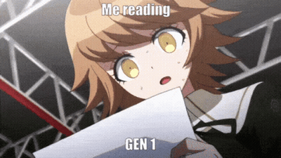 Girl Holding Paper Saying Me Reading Gen 1