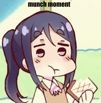 Girl Holding Paper Saying Munch Moment GIF