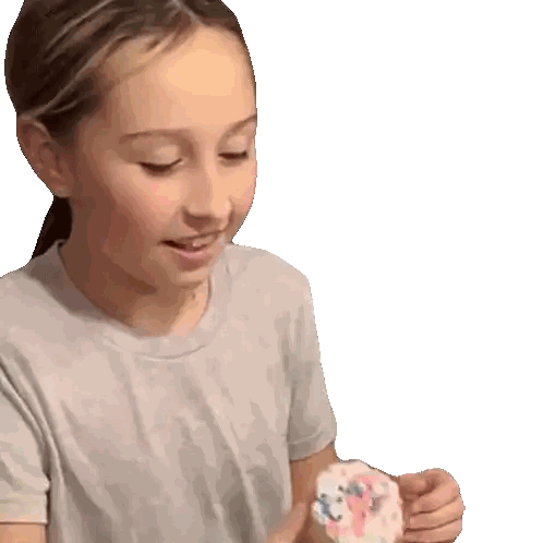 Girl Holding Piece Of Cake Sticker