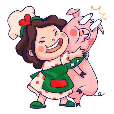 Girl Holding Pig Surprised Sticker