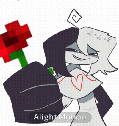 Girl Holding Red Rose With Math Problem 2 + 2 = 8 GIF