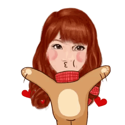 Girl Holding Reindeer With Hearts Sticker