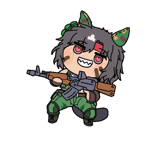 Girl Holding Rifle Sticker