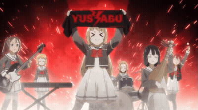 Girl Holding Scarf Saying Yusabu GIF