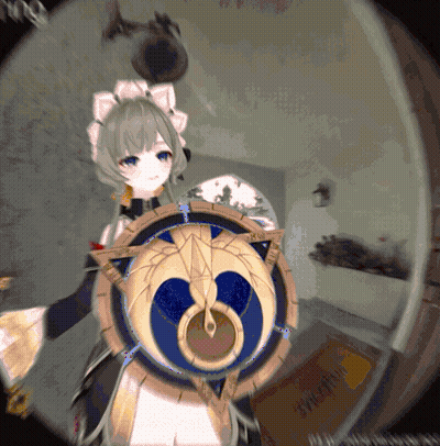 Girl Holding Shield Saying Welcome GIF
