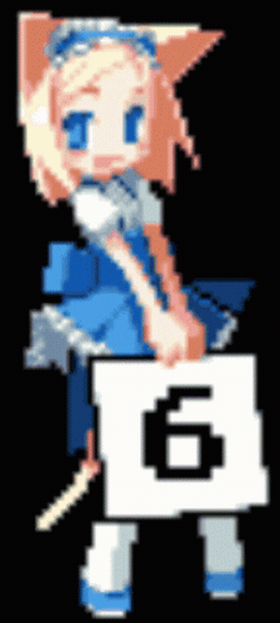 Girl Holding Sign Saying 6 GIF