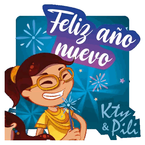 Girl Holding Sparkler Feliz Año Nuevo Sticker