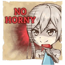 Girl Holding Spray Bottle No Horny Sticker