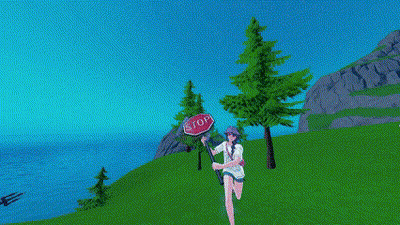 Girl Holding Stop Sign GIF