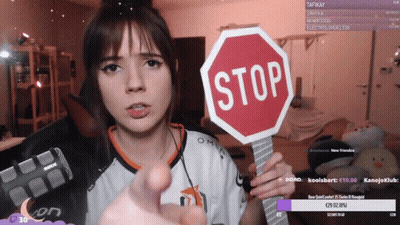 Girl Holding Stop Sign GIF