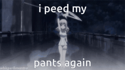 Girl Holding Sword I Peed My Pants Again GIF