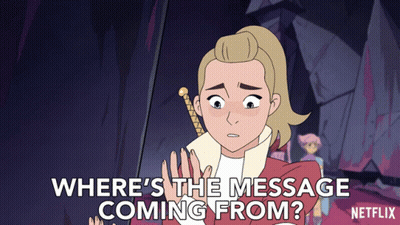 Girl Holding Sword Saying Where's The Message Coming From GIF