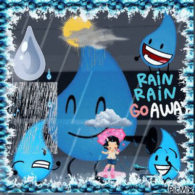 Girl Holding Umbrella Saying Rain Rain Go Away GIF