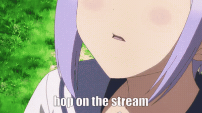 Girl Hop On The Stream GIF