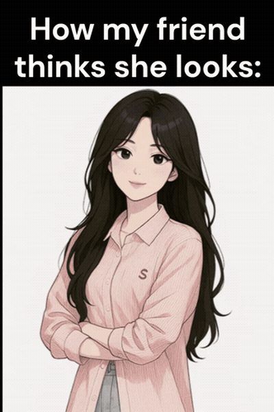 Girl How My Friend Thinks She Looks GIF