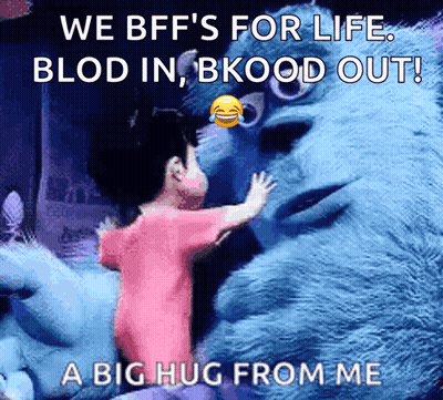 Girl Hugging Monster From Monsters Inc GIF