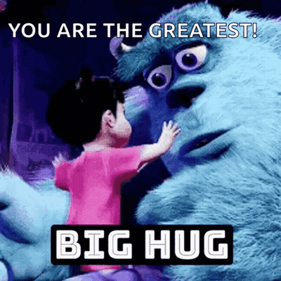 Girl Hugging Monster From Monsters Inc GIF