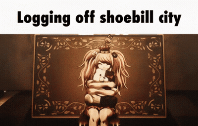 Girl Hugging Teddy Bear Logging Off Shoebill City GIF