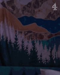 Girl Hurrying Curtain Opening GIF
