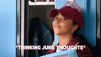Girl In Baseball Cap In Locker Thinking Juke Thoughts GIF