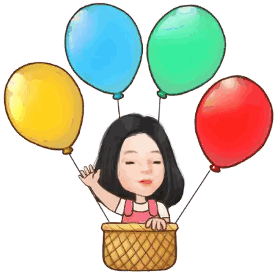 Girl In Basket With Four Balloons Sticker