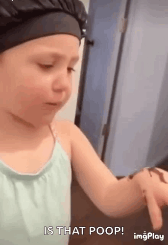 Girl In Bathing Cap Holding Chocolate Bar GIF