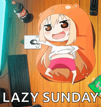 Girl In Bear Hat Laying On Table Lazy Sunday GIF