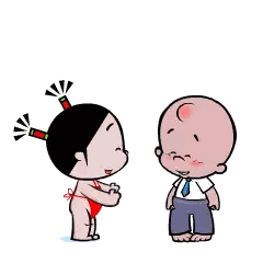Girl In Bikini And Boy In Tie Sticker
