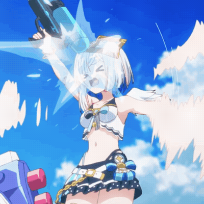 Girl In Bikini Holding Water Gun GIF