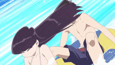 Girl In Bikini Laying On Man's Lap In Water GIF
