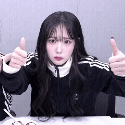 Girl In Black Adidas Sweater Giving Thumbs Up GIF