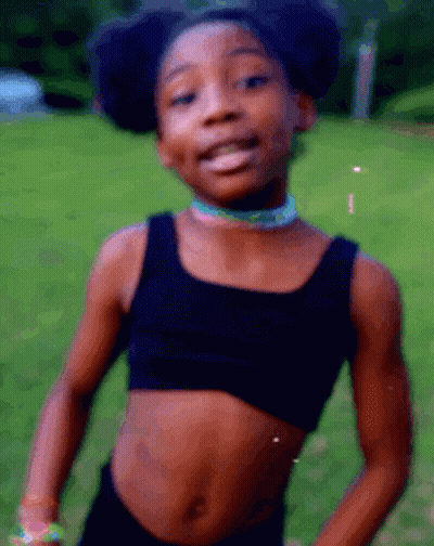 Girl In Black Crop Top And Shorts GIF