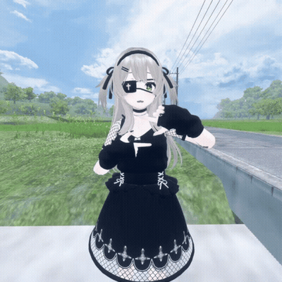 Girl In Black Dress With Cross On Eye GIF