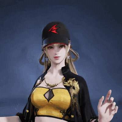 Girl In Black Hat With Red Letter E GIF