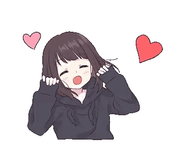 Girl In Black Hoodie Surrounded By Pink Hearts Sticker