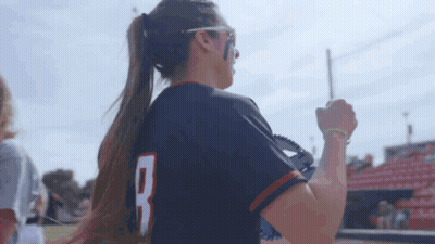 Girl In Black Jersey With Number 8 GIF