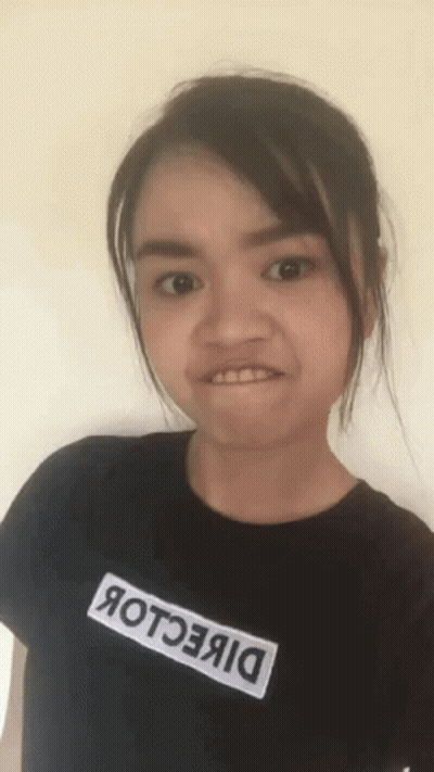 Girl In Black Shirt Saying Direction GIF