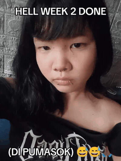 Girl In Black Shirt Saying Hell Week 2 Done GIF