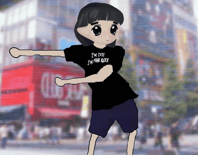 Girl In Black Shirt Says I'm Cute I'm Punk Rock GIF