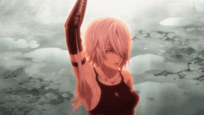 Girl In Black Tank Top Raising Arm GIF